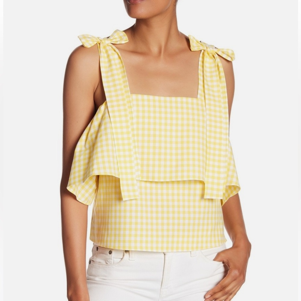 Amanda Uprichard Yellow Gingham Tank Top